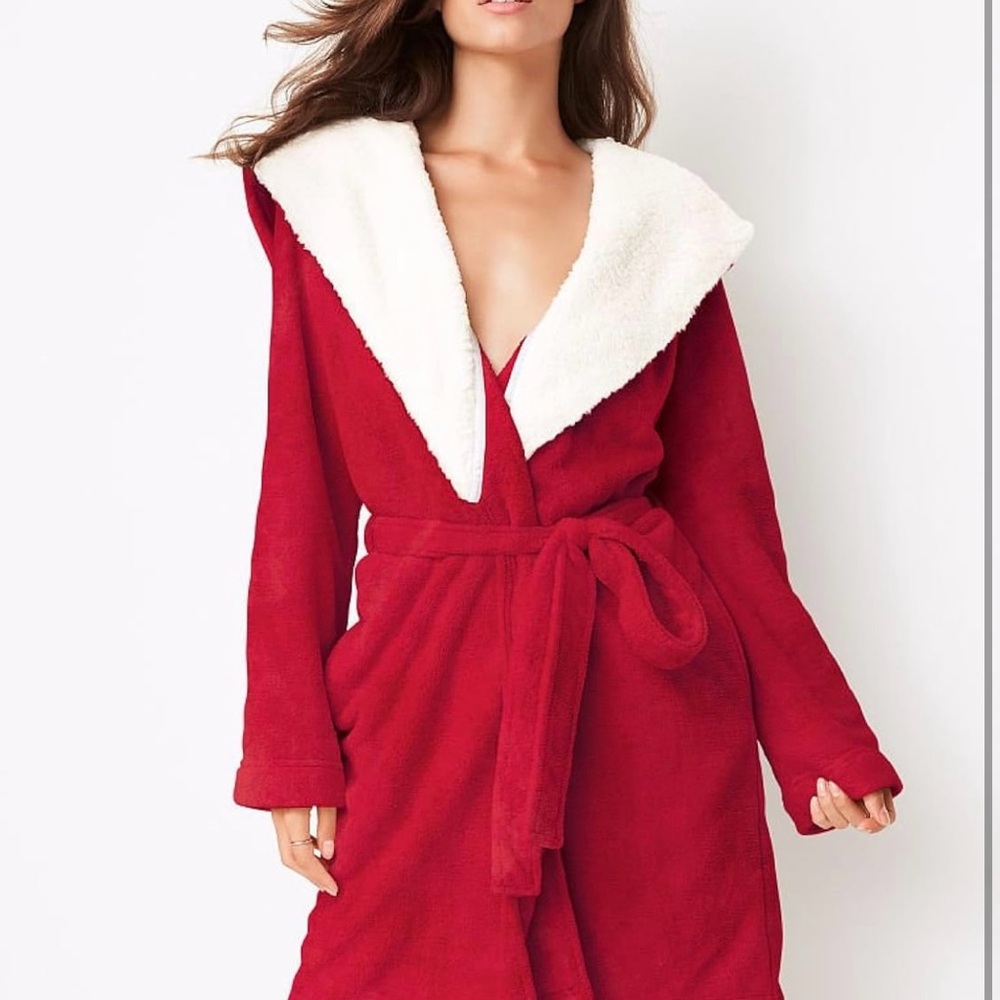 Red and White Women's Robe